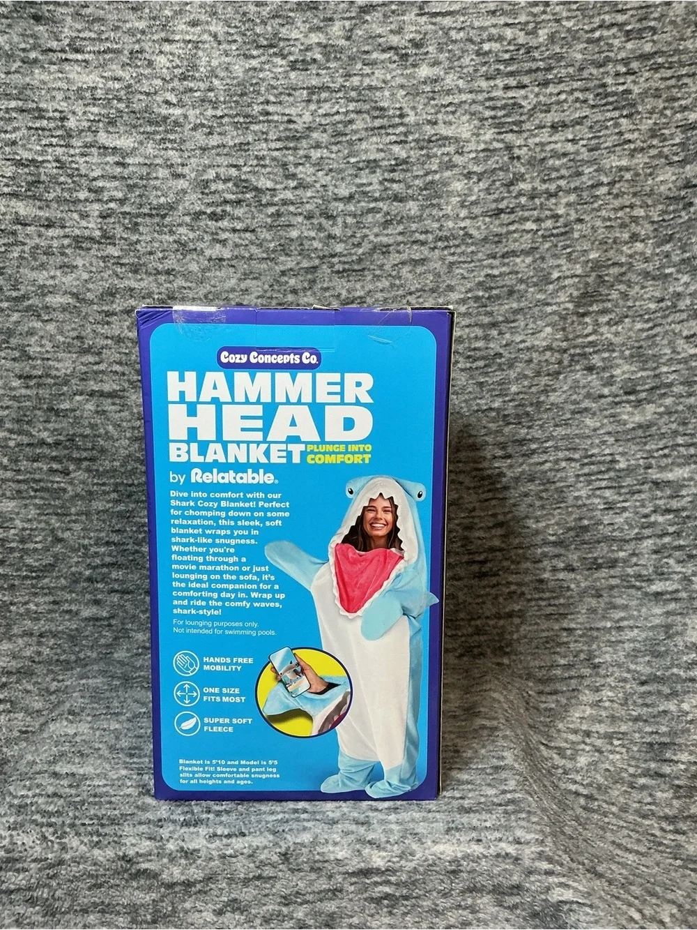 COZY WEARABLE BLANKET HAMMERHEAD  SHARK